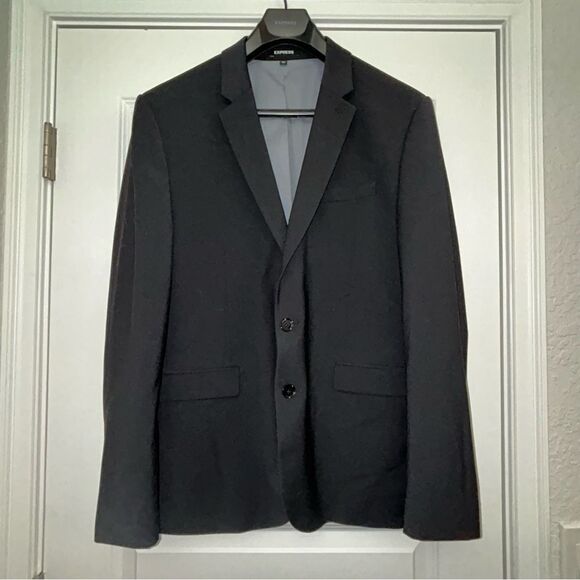 Express Extra Slim Two-Button Long Sleeve Wool Blend Blazer Suit Jacket - Picture 1 of 7